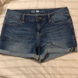 Cuffed jean shorts